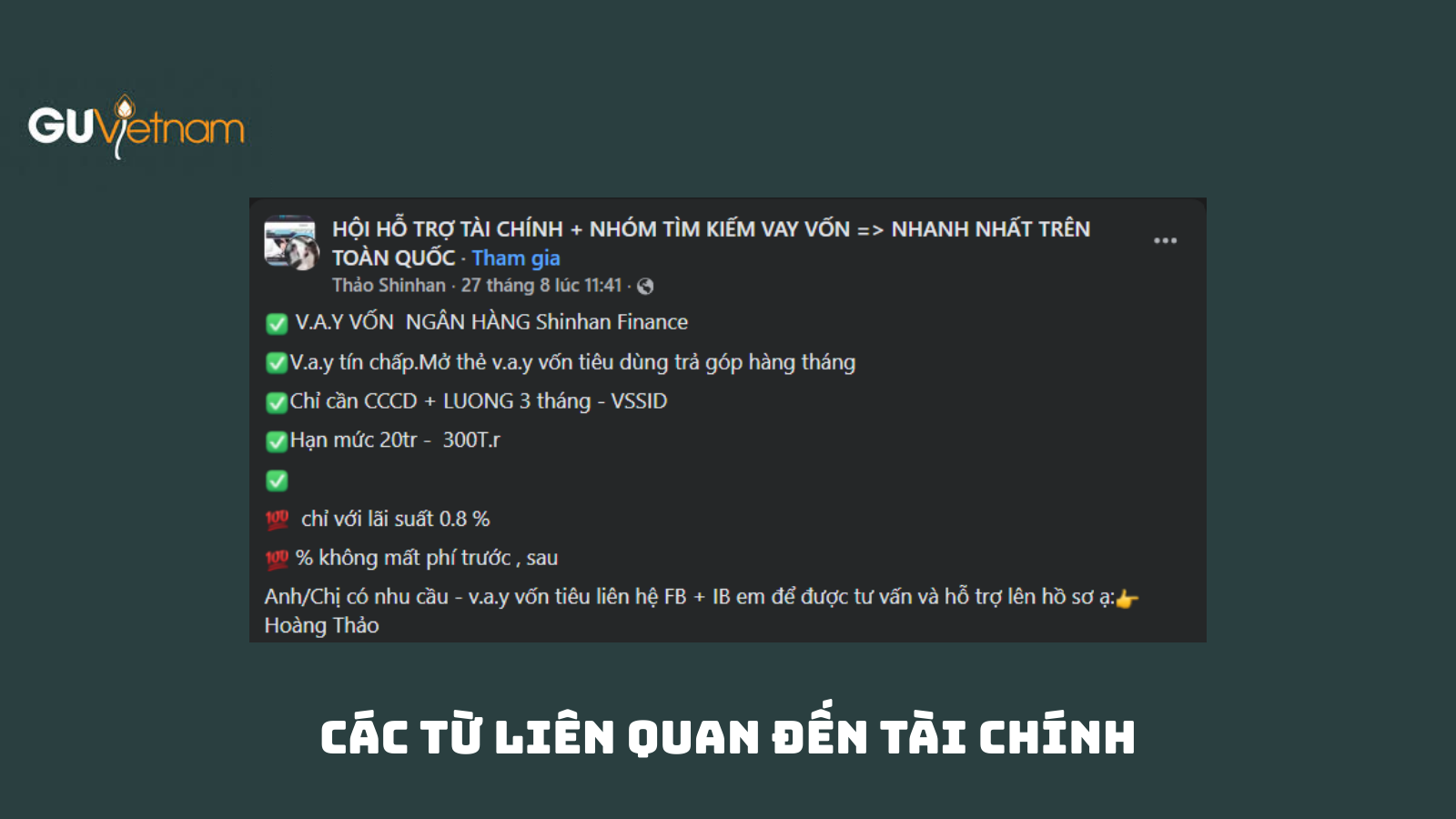 Các cụm từ tài chính